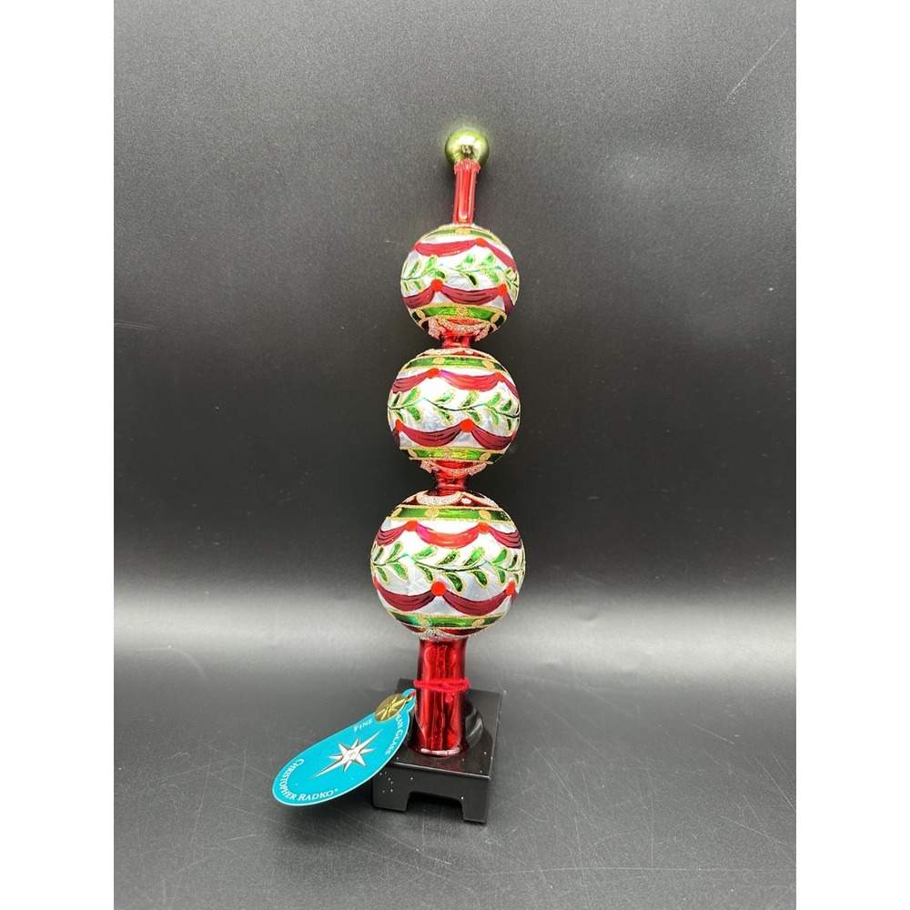 CHRISTOPHER RADKO EMPEROR'S FINIAL GEM ‎ 9" 1011704 RED GREEN HOLLY